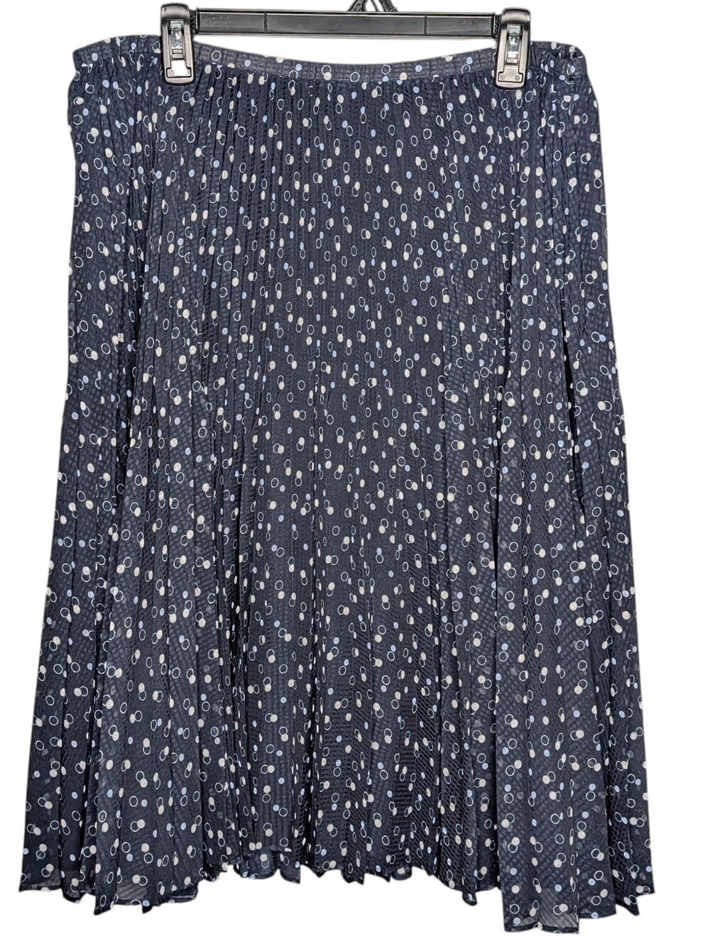 talbots woman skirt size 16W micro pleated abstract polka dot acaemia cottage